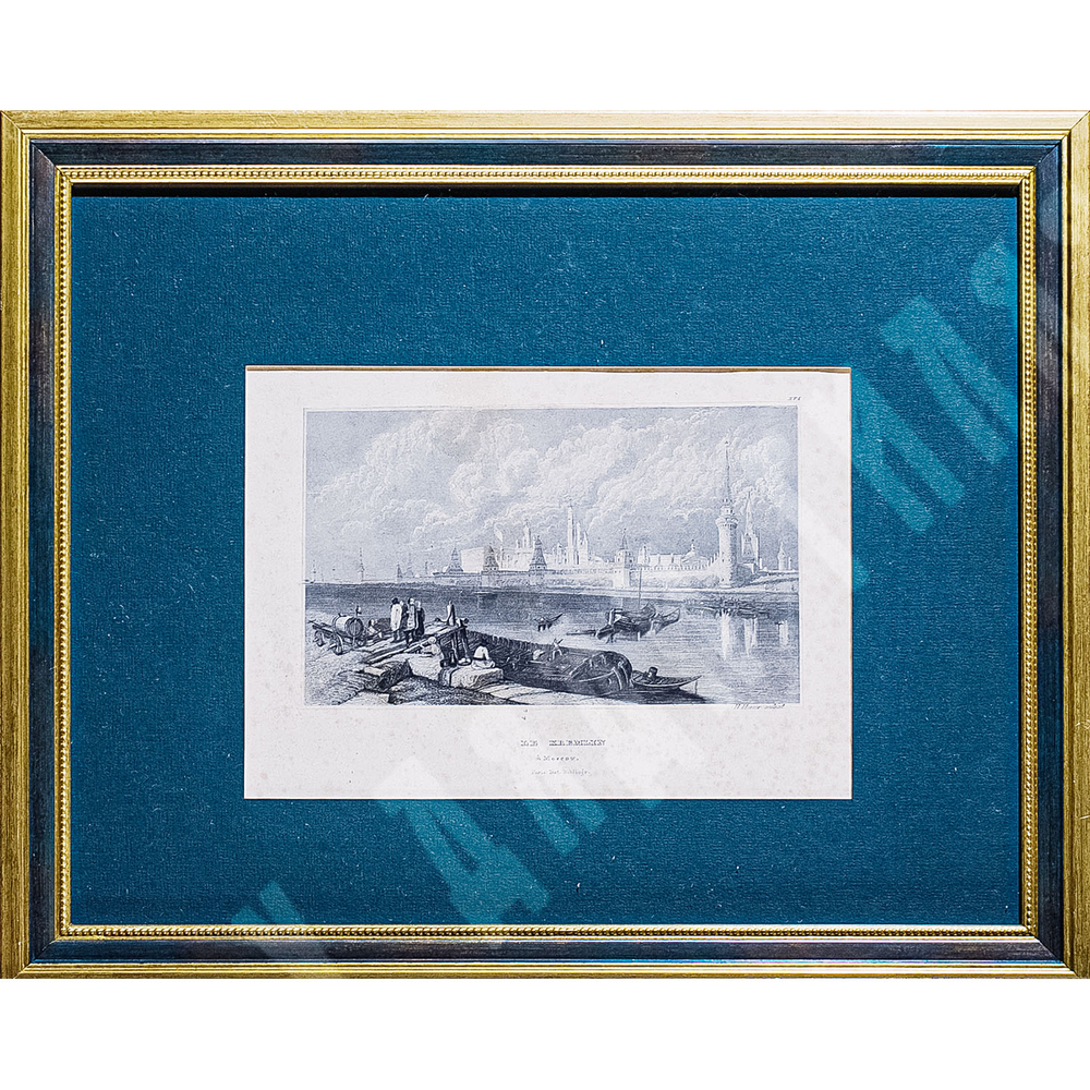 Херцер Г. и Викерс А. Вид на Московский Кремль. Старинная гравюра. XIX в.