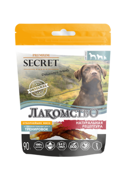 Секрет Лакомство для собак палочки утиные 90г