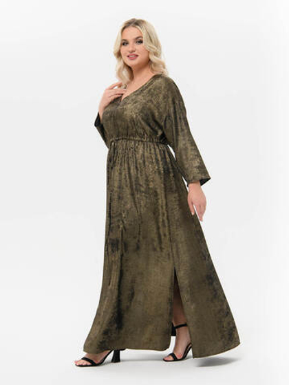 Вечернее платье с кулисой, тёмное золото