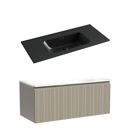 Тумба с раковиной Sancos CODE CD100GP/CN7003MB 100 серая платина