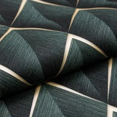 Обои винил горячего тиснения, моющиеся на флизелиновой основе Marvig Modish 1.06м х 10.05м, геометрия, темно-зеленый