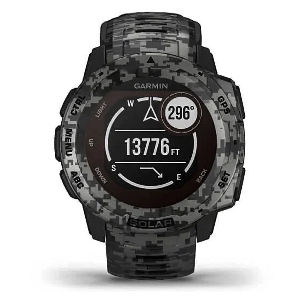 Спортивные наручные часы GARMIN INSTINCT Solar Camo Graphite, 010-02293-05