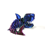 Веселая Акула-скелетон, гибкая шарнирная игрушка-антистресс, красно-сине-зеленая