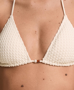OYSHO Топ бикини с треугольными чашками из кроше, экрю