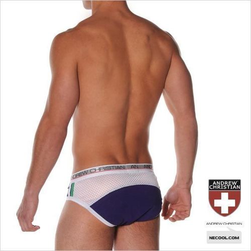 Мужские трусы брифы Andrew Christian Arena brief Purple white AC29