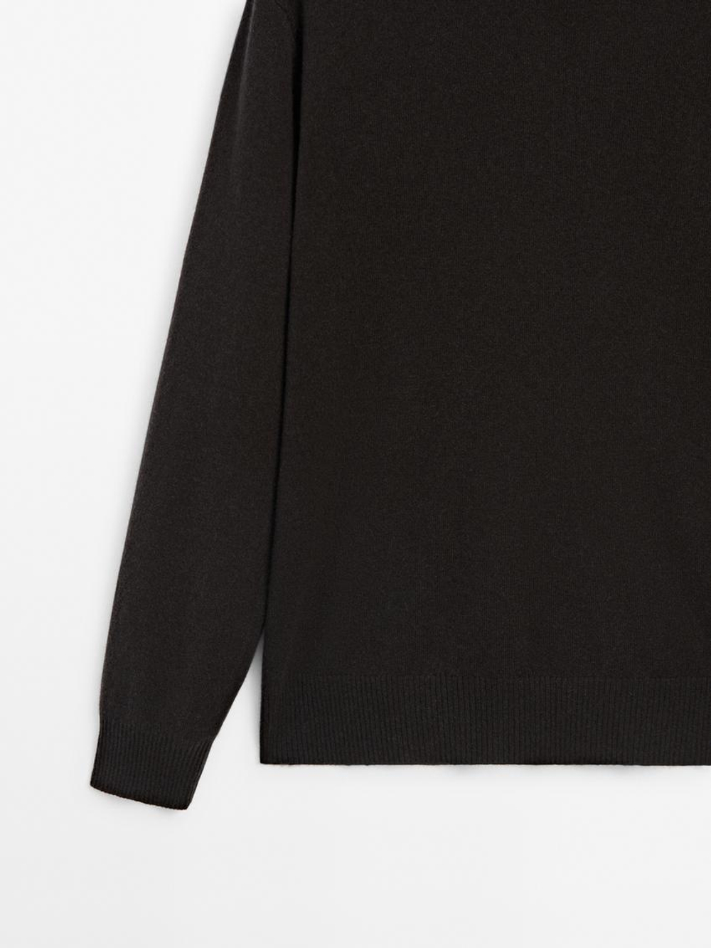 Massimo Dutti Джемпер из 100% кашемира с круглым вырезом, серый