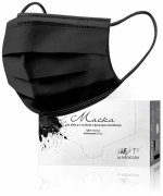 Маска медицинская 3-х слойная чёрная