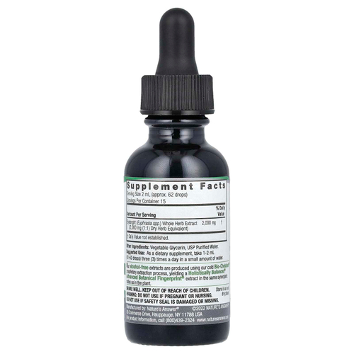 Nature's Answer, жидкий экстракт очанки, без спирта, 2000 мг, 30 мл (1 жидк. унция)