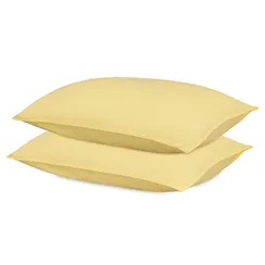 Комплект постельного белья из стираного перкаля светло-желтого цвета из коллекции essential, 150х200 см