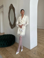 Платье-пиджак двубортное с французским кружевом