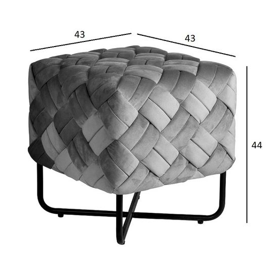 N-OT-100 MNT BL Банкетка плетеная велюр мятный 43*43*44см