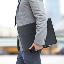 Универсальная портативная подставка 3в1 для ноутбука из кожи от Dux Ducis, серия AirQ Series, чехол для ноутбука, подставка и магнитное зарядное устройство в одном