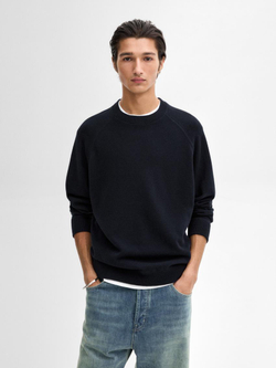 Massimo Dutti Свитер из 100% шерсти, темно-синий