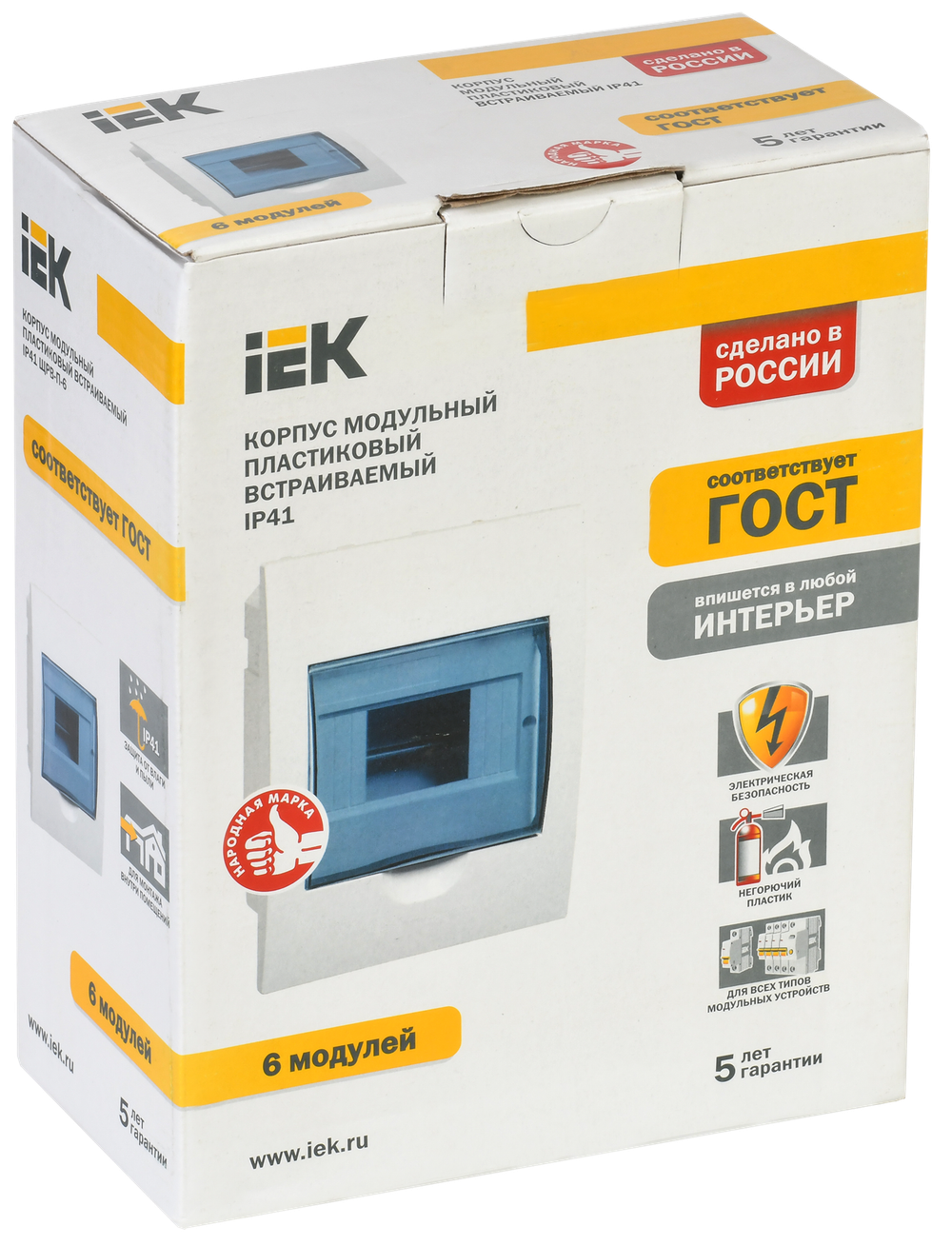 KREPTA 3 Корпус пластиковый ЩРН-П-6 IP41 белый IEK