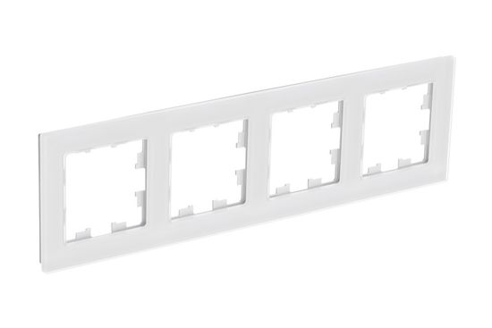 ATLASDESIGN NATURE 4-постовая РАМКА, НАТУРАЛЬНОЕ СТЕКЛО, БЕЛЫЙ