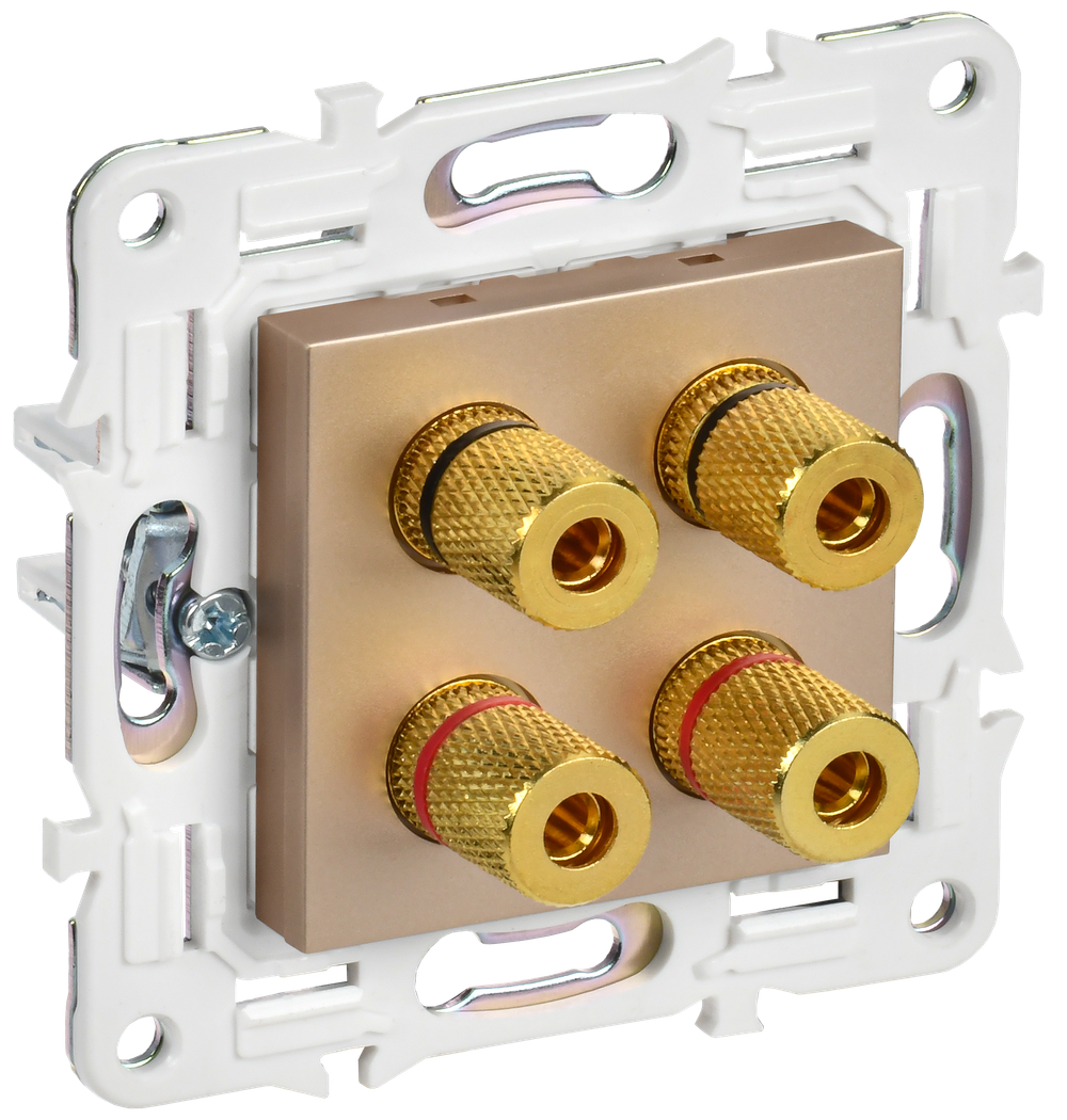 SKANDY Аудиорозетка 4-местная SK-A01Sa песочный IEK