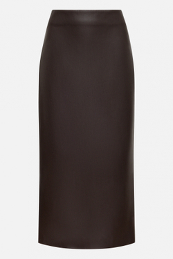 Юбка миди из экокожи