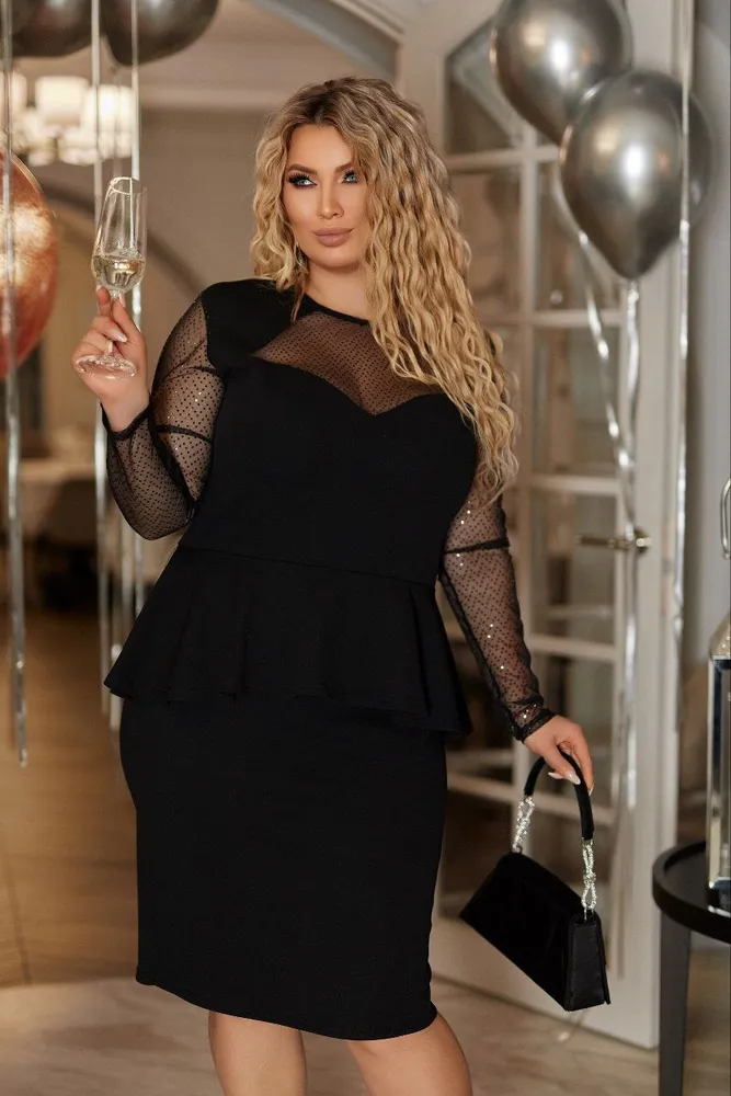 Платье с баской УК-991-3 Fabrika