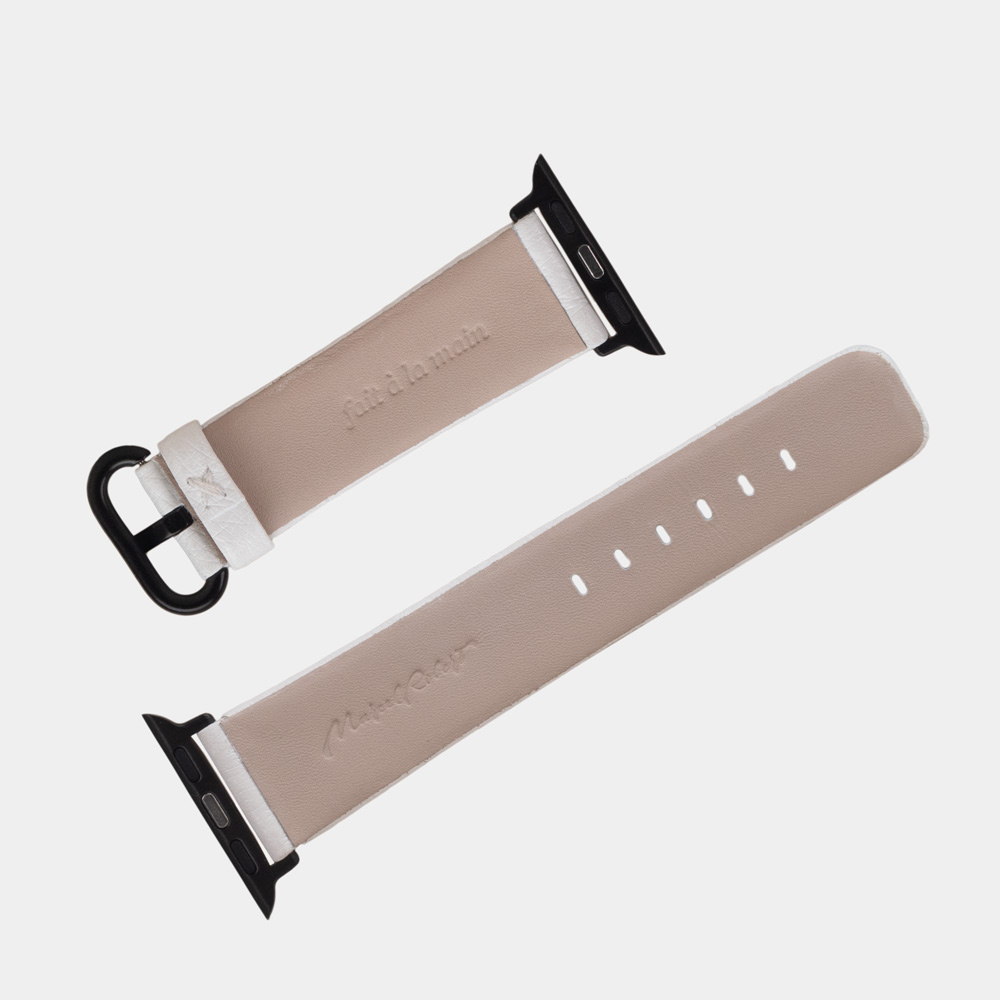 Ремешок для Apple Watch 40/41/42 mm из кожи страуса, белого цвета