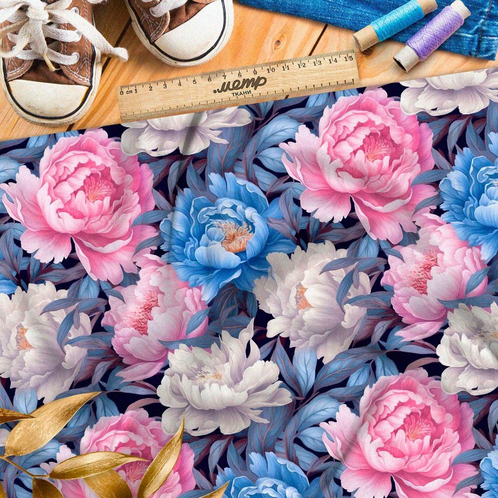 Ткань Ниагара Софт цветущий розарий