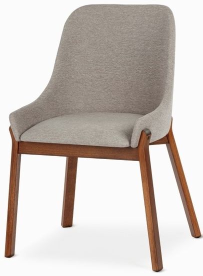 Стул Safia серая ткань и деревянные ножки 