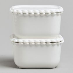 НАБОР ИКОРНИЦ LEFARD "PEARL" С КРЫШКАМИ 2 ШТ. КВАДРАТ. 10*5,5 СМ 200 МЛ