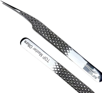 Пинцет прямой с изгибом №2 стальной Ollure (TOP Master)