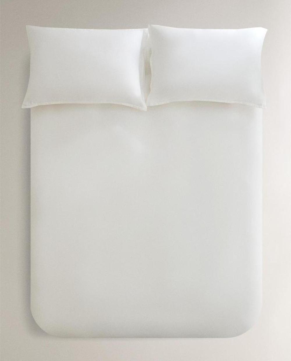 ZARA HOME САТИНОЙ ПОДОДЕЯЛЬНИК (300 НИТЕЙ), ЖЕЛТОВАТО-БЕЛЫЙ