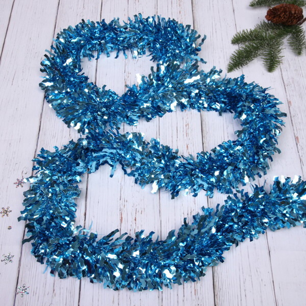 Мишура 2 м 9 см «Яркая змейка», Морская волна