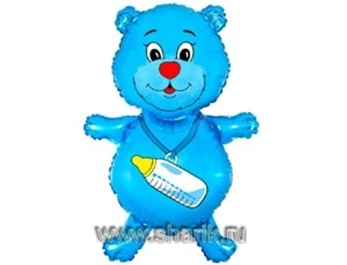Шар фольга "Медвежонок мальчик с соской" 92 х 59 см