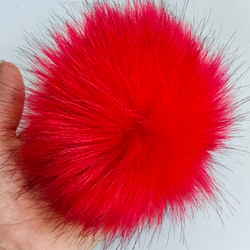Помпон из искусственного меха "Пепельно-красный" d=13 см