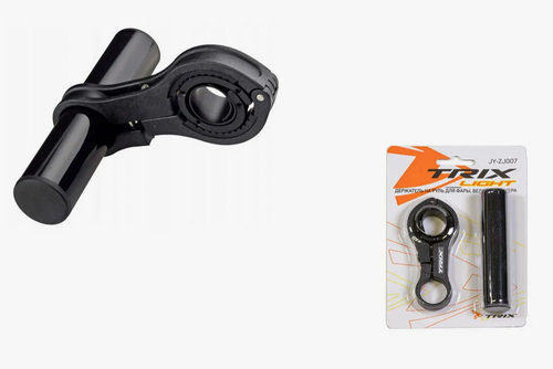 Кронштейн TRIX дополнительный, на руль, для фары/велокомпьютера, 22.2-28.6мм, пластик, черный (20/100)