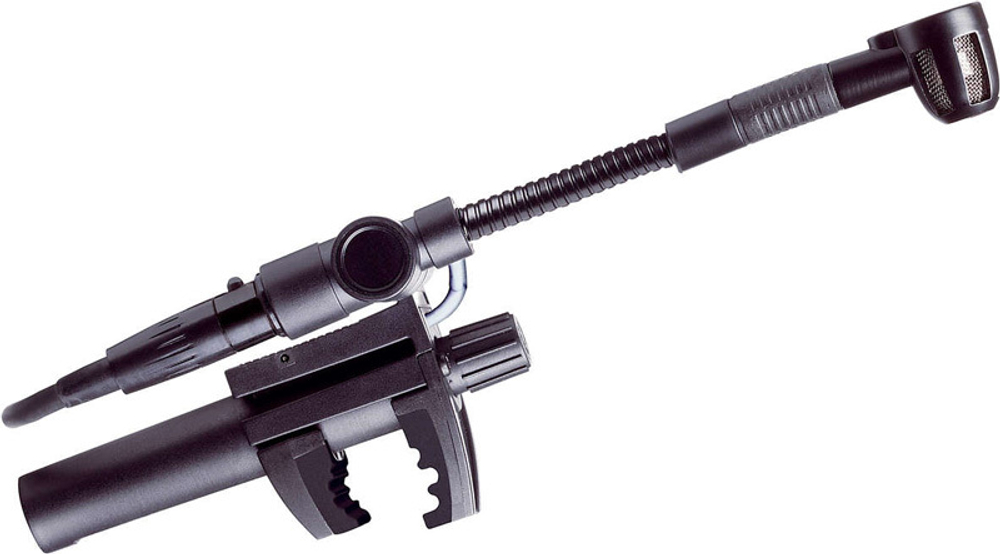 микрофон для барабанов с креплением на обод, кардиоидный, XLR-разъём с адаптером фантомного питания.