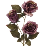 Искусственные цветы «FLOWERS GLAMOUR» 65см Розы 3 цветка лиловые