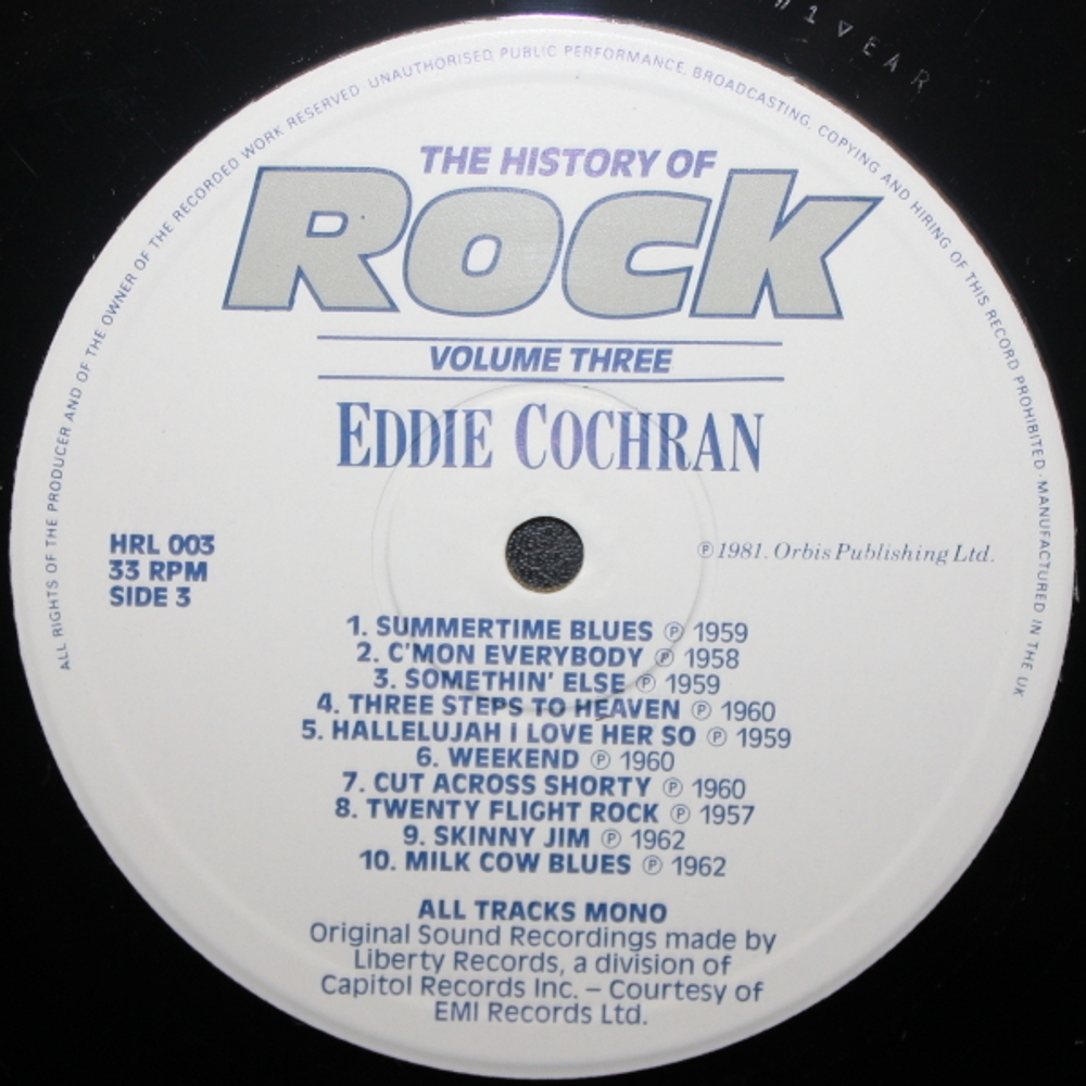 Jerry Lee Lewis, Carl Perkins, Eddie Cochran, The Platters / The History Of Rock (Volume Three)(2LP)