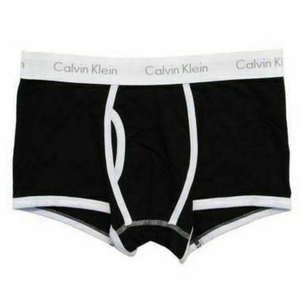 Мужские трусы боксеры чёрные с белой резинкой Calvin Klein 365 Black White