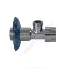 Кран латунь бытовой хром угловой G1/2"х3/4" Ру10 НР переходной маховик с отражателем Icma 90519AE07