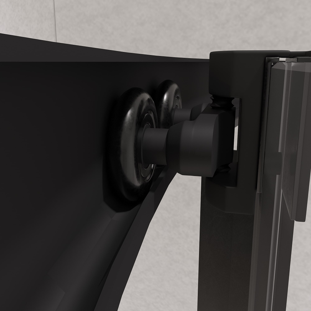 Душевой уголок полукруглый, стеклянный с раздвижными дверями на роликах - RGW PA-51B (Прозрачное, 900x900)