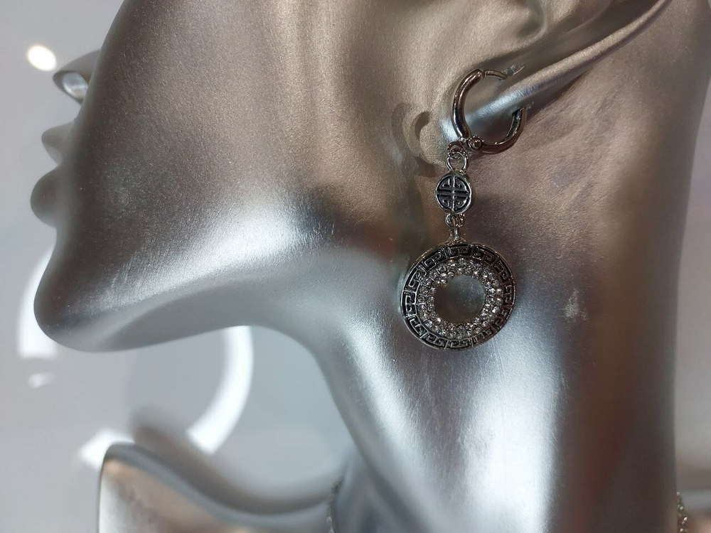 Комплект бижутерии классический женский. В греческом стиле. Набор, комплект серьги с подвесками "Греция"