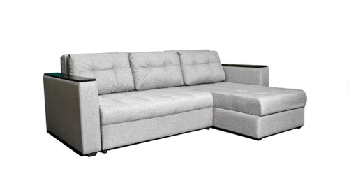 Диван универсальный угол в гостиную с ящиком для хранения Атлант светло-серая рогожка от фабрики Фантазёр