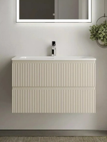 Тумба подвесная SANCOS Snob R 995х445х500, c двумя ящиками оснащенными доводчиками, Beige Soft , арт.SNR100CE