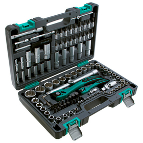 Набор инструментов 1/2", 1/4", CrV, 12 гранные головки, пластиковый кейс, 109 предмета Stels