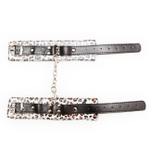 Наручники эротические с цепочкой и карабинами, леопардовые (Цвет: Леопардовые)