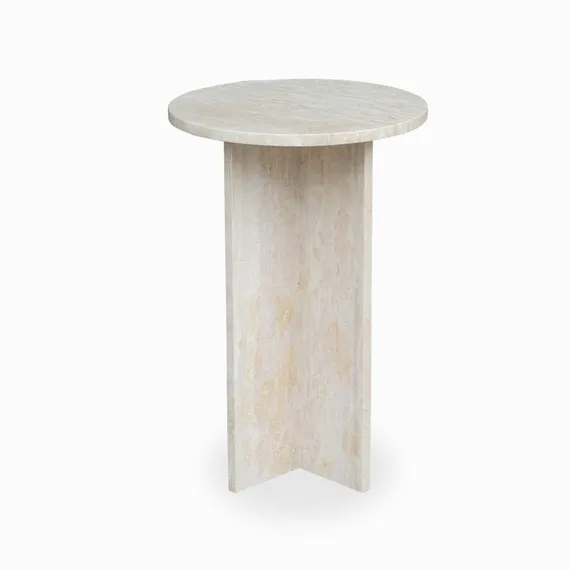 Кофейный стол Dokka Ø40х60 см, бежевый мрамор