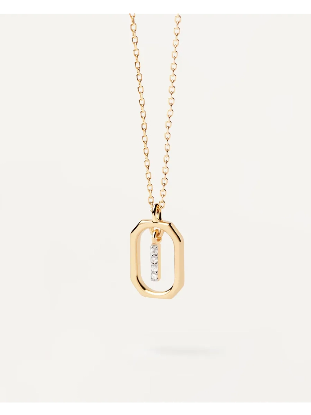 Колье женское PDPaola Мини-Буква I серебро 925 пробы покрытое золотом 750 пробы CO01-520-U