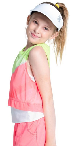 Футболка для девочки теннисная Lucky in Love Girls Sunset Spin Spin Around - разноцветный