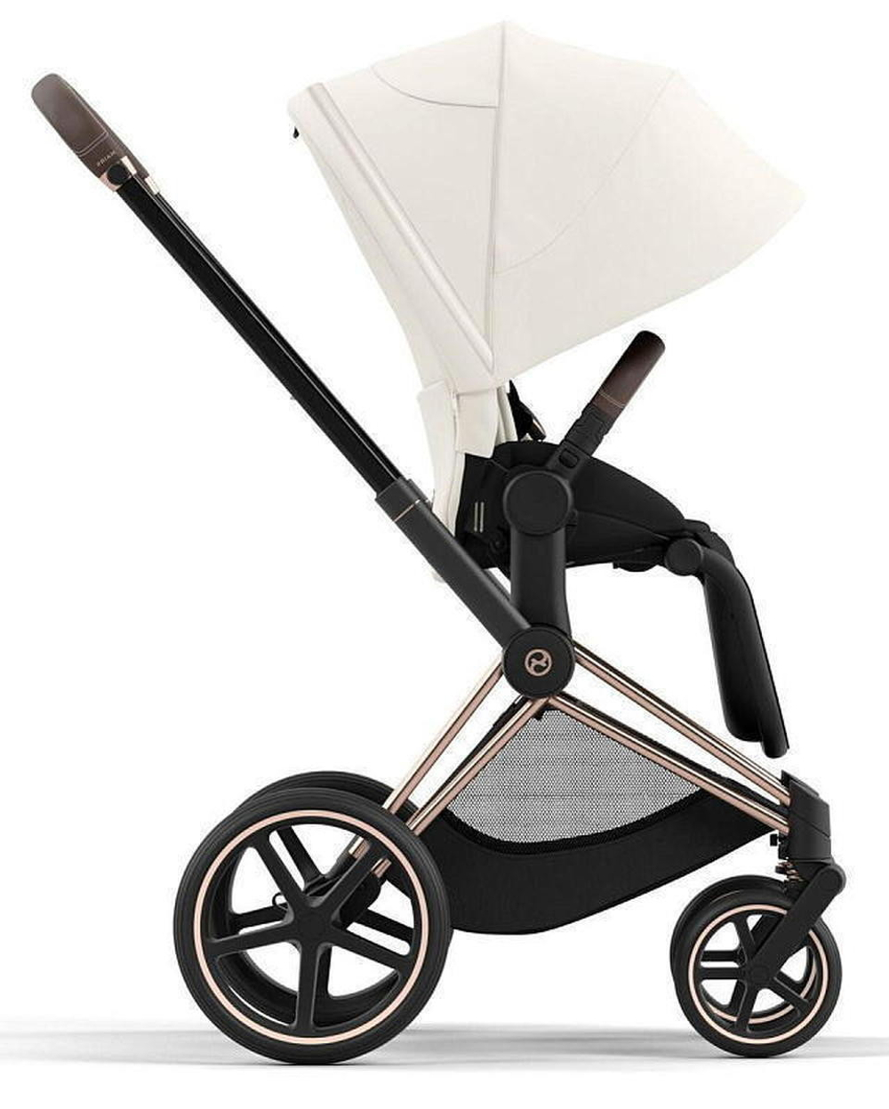 Коляска Cybex Priam IV Rosegold complete Cloud G Stone Grey Plus Base G 3 в 1 Off White