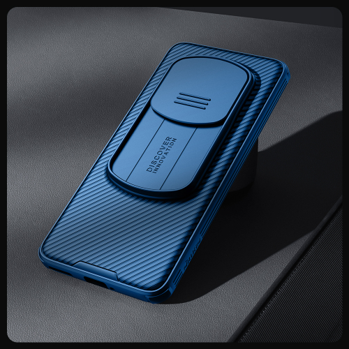 Усиленный чехол синего цвета с сдвижной шторкой для камеры от Nillkin для Huawei Honor Magic 6 Pro, серия CamShield Pro