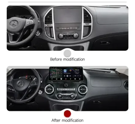 Магнитола для Mercedes-Benz Vito 2014-2023 - Redpower 85668XLB монитор 12.3" QLED в стиле BMW, Android 14, CarPlay, 4G SIM-слот