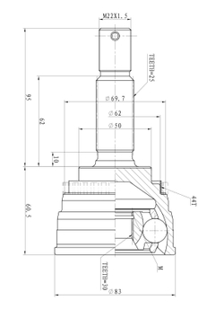 ШРУС наружный  HYUNDAI Matrix 1,6L GANZ GIK04068